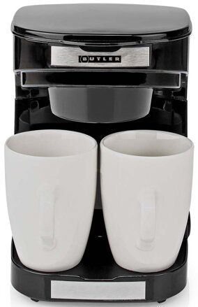 NEDIS Butler kávovar/ na dva šálky/ kapacita 0,25 l/ automatické vypnutí/ černý