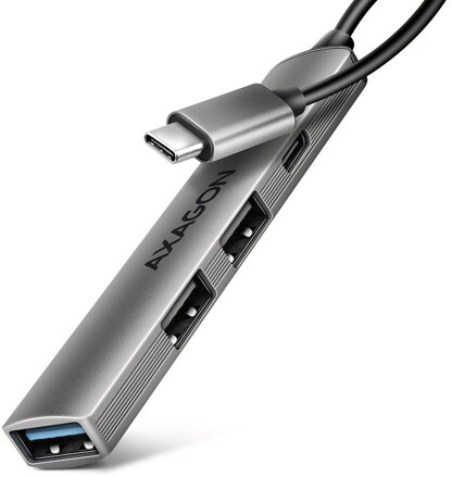 AXAGON multi USB-C hub ALU STRIP / HUE-STC / 1xUSB-C / 1xUSB-A (5GBs) / 2xUSB-A (480Mbps) / kabel 12cm