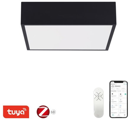 OPRAVENÉ - IMMAX NEO CANTO SLIM Smart stropní svítidlo 28x28cm 22W 1610lm černé Zigbee 3.0, TUYA