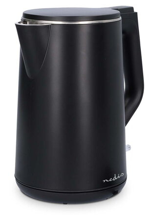 NEDIS rychlovarná konvice KAWK361EBK/ objem 1.5 l/ otáčení o 360°/ spotřeba 2200 W/ černá/ plast