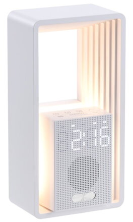 IMMAX LED budík CALM/ relaxační zvuky/ 18W/ vstup 12V/1,5A/ výstup 10W (5V/2A)/ 3000K/ USB-C/ bílý