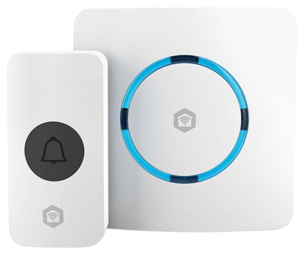 NEDIS Wi-Fi chytrý bezdrátový zvonek/ RF 433 Mhz/ síťové napájení 100 - 240 V/ 60 melodií/ Android/ iOS/ bílý