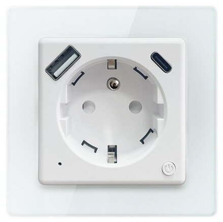 IMMAX NEO SMART chytrá vnitřní zásuvka Nexa s kolíkem (typ E)/ 1x USB/ 1x USB-C/ PD 20W/ Zigbee/ LIDL/ TUYA