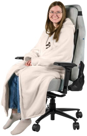 AROZZI Chair Blanket White/ univerzální hřejivá deka pro herní a kancelářské židle/ bílá