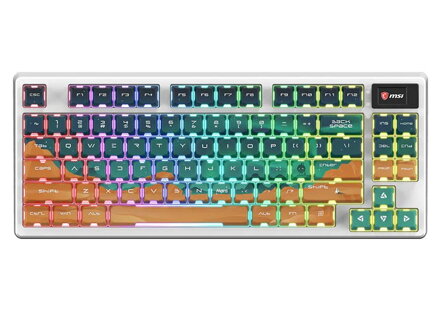 MSI herní klávesnice FORGE GK600 TKL Mars/ bezdrátová 2,4GHz+BT/ mechanická/ RGB/ USB-C/ display/ CZ+SK layout