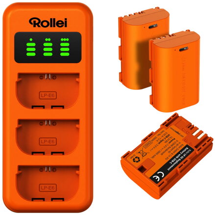 Rollei nabíjecí set LP-E6/ 3ks baterie a nabíječka