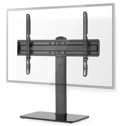 POŠKOZENÝ OBAL - NEDIS stolní TV stojan/ 37 - 70 "/ nosnost 40 kg/ nastavitelné výšky/ fixní/ ocel/tvrzené sklo/ černý