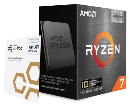 AMD Ryzen 7 5800X3D Anniversary Edition / Ryzen / AM4 / 8C/16T / max. 4,5GHz / 100MB / 105W TDP / BOX bez chladiče