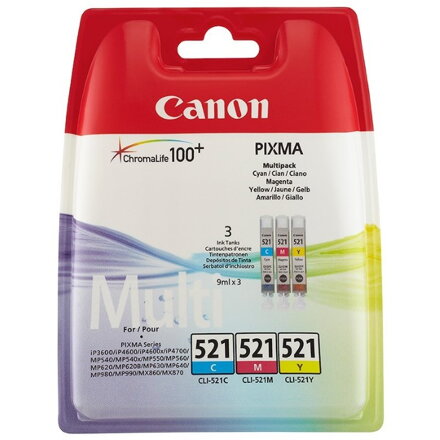 Canon multipack inkoustových náplní CLI-521-C+M+Y