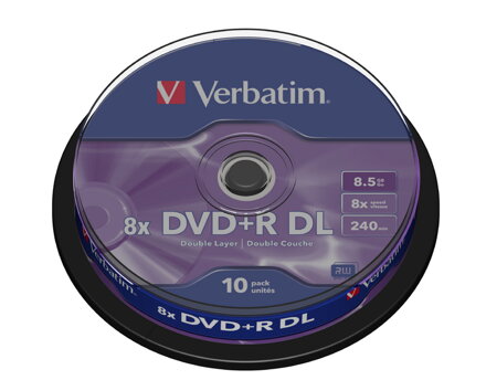 VERBATIM DVD+R DoubleLayer 8,5GB/ 8x/ 10pack/ spindle