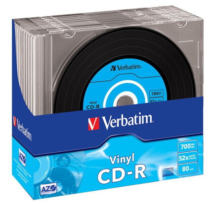VERBATIM CD-R80 700MB DL Plus/ 52x/ 80min/ Vinyl/ slim/ 10pack