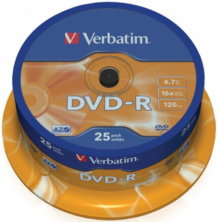 VERBATIM DVD-R 4,7GB/ 16x/ 25pack/ spindle