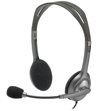 Logitech Headset Stereo H110/ drátová sluchátka + mikrofon/ 3,5 mm jack/ šedá