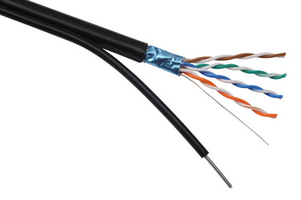 Solarix Kábel FTP PE drôt c5e vonkajšie, samonosný, 305m
