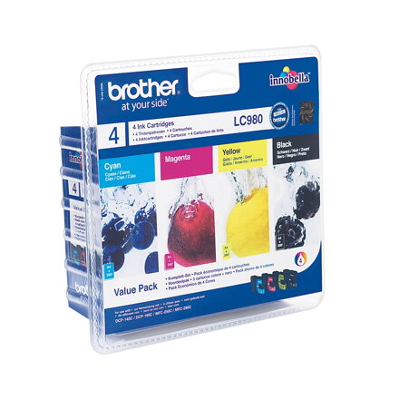 BROTHER inkoustová náplň LC-980 VALBP/ multipack/ Černá + tři barvy