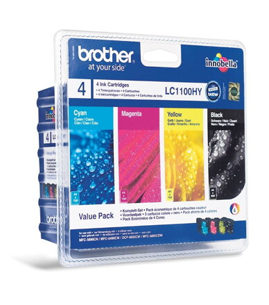 BROTHER inkoustová náplň LC-1100HY VALBP/ multipack/ Černá + tři barvy