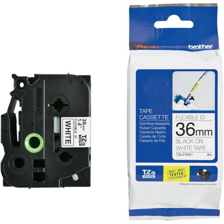 BROTHER flexibilní páska TZE-FX261 / bílá-černá/ 36mm