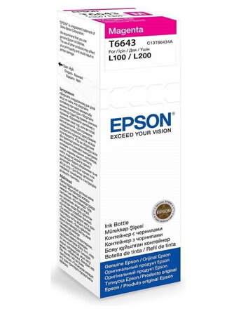 Epson inkoustová náplň/ C13T66434A/ L100/ L110/ L200/ L210/ L355/ L550/ 70ml/ Magenta