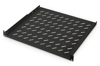 Digitus 19" 1U pevná police pro stojany od hloubky 600 mm 44x482x399 mm, do 15 kg, černá (RAL 9005)