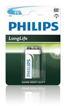 Philips baterie 9V LongLife zinkochloridová - 1ks, blister