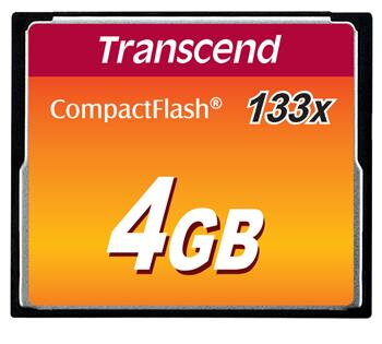 Transcend 4GB CF (133X) paměťová karta (MLC)