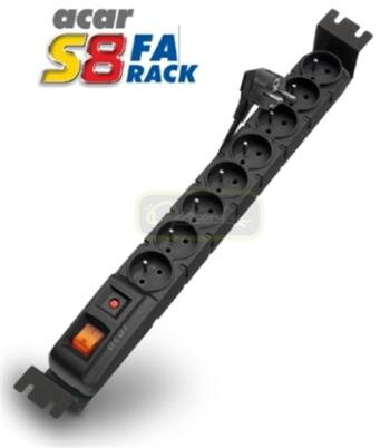 ACAR 19" napájecí panel S8/3m 8x230V-3m BK