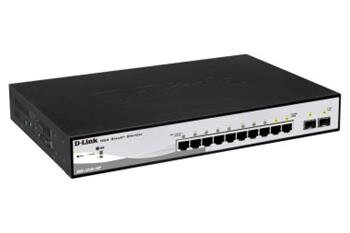 D-Link DGS-1210-10P L2/L3 Smart+ PoE switch, 8x GbE PoE+, 2x SFP, PoE 65W, fanless