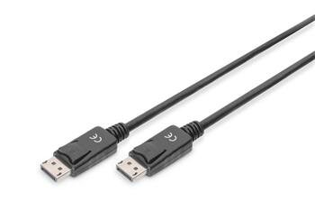 Digitus Připojovací kabel DisplayPort 1.2, DP M/M, 5,0 m, se západkou, Ultra HD 4K, bl