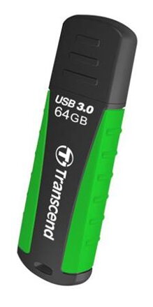 Transcend 64GB JetFlash 810, USB 3.1 (Gen 1) flash disk, černo/zelený, odolá nárazu, tlaku, prachu i vodě