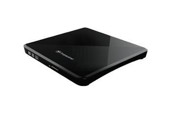 Transcend externí SLIM USB DVD vypalovací mechanika černá, CD-R/RW, DVD±R, DVD±RW, DVD±R DL, M-DISC, DVD-RAM