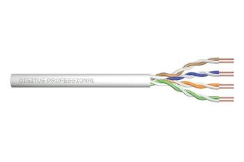 Digitus Instalační kabel CAT 5e U-UTP, 100 MHz Eca (PVC), AWG 24/1, papírová krabička 100 m, simplex, barva šedá
