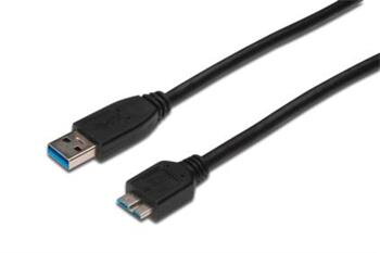 Digitus USB 3.0 kabel, USB A - Micro USB B, M / M, 1 m,UL, bl