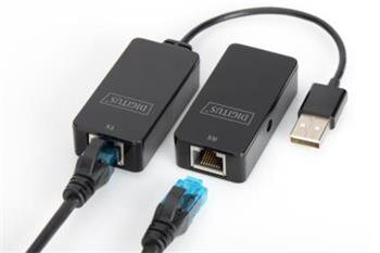 DIGITUS USB Extender, USB 2.0, pro použití s Cat5 / 5e / 6 (UTP, STP nebo SFT) kabelu až 50 m / 164 stop
