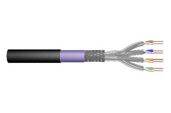 DIGITUS Kabel pro venkovní instalaci CAT 7 S-FTP, 1200 MHz PE, vnitřní Eca (LSZH-1), AWG 23/1, kroužek 100 m, simplex, barva čer