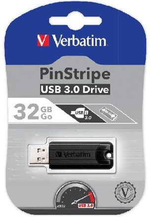 VERBATIM Store 'n' Go PinStripe 32GB USB 3.0 černá