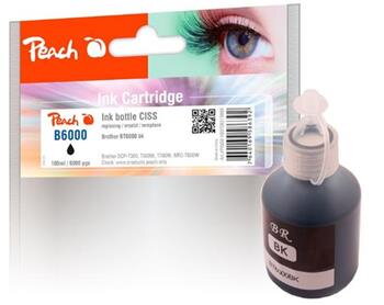 PEACH kompatibilní cartridge Brother CISS BT6000, černá pigment, PI500-180,  100ml