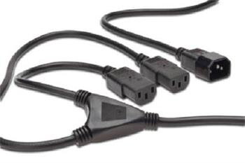 Digitus Napájecí kabel Rozbočovací, C14 - C13 2x, M / F, 1,7m, H05VV-F3G 1.0qmm / 0.75qmm, bl