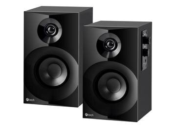C-TECH reproduktory SPK-14, 2.0, dřevěné, černé, 12W, 3,5mm jack