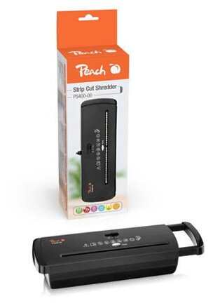 PEACH skartovač Strip Cut Shredder PS400-00, 6 listů, <72dB, Sec. level P-1, pro koše 28 - 35 cm