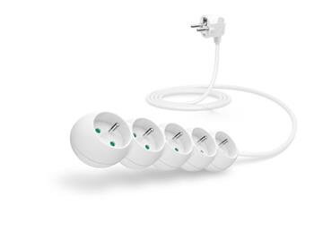 CONNECT IT prodlužovací kabel 230 V, 5 zásuvek, 2 m, bez vypínače (bílý)