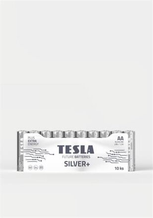 Tesla AA SILVER+ alkalická, 10 ks fólie, (LR06, tužková) ND