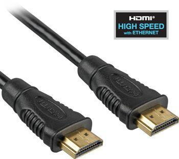 PremiumCord HDMI High Speed + Ethernet kabel, zlacené konektory, 1m