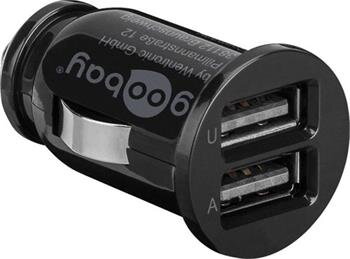 goobay Napájecí 12V autoadaptér na 2x USB 2,1A černý