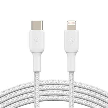 Belkin USB-C kabel s lightning konektorem, 2m, bílý - odolný