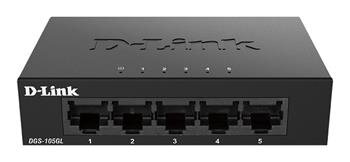 D-Link DGS-105GL/E 5-Port Gigabit Ethernet Metal Housing Unmanaged Light Switch without IGMP- 5-Port 10/100/1000 Mbps