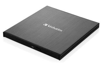 VERBATIM Externí CD/DVD Slimline vypalovačka USB-C černá + Nero