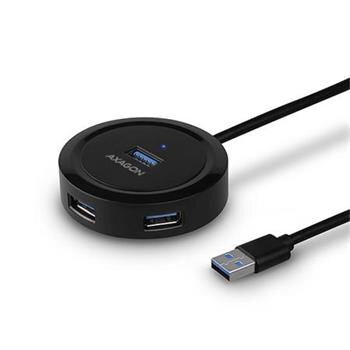 AXAGON HUE-P1A, 4x USB 3.2 Gen 1 ROUND hub, micro USB nap. konektor, kabel USB-A 30cm