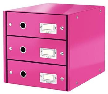 LEITZ Zásuvkový box  Click&Store, 3 zásuvky, růžová
