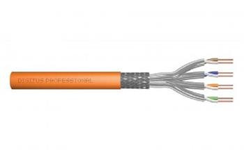 Digitus DK-1743-VH-050 síťový kabel Oranžová 50 m Cat7 S/FTP (S-STP), 1200 MHz Dca (EN 50575), AWG 23/1