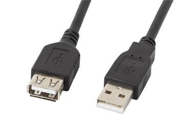 LANBERG USB-A M / F 2.0 kabel 0,7m, černý